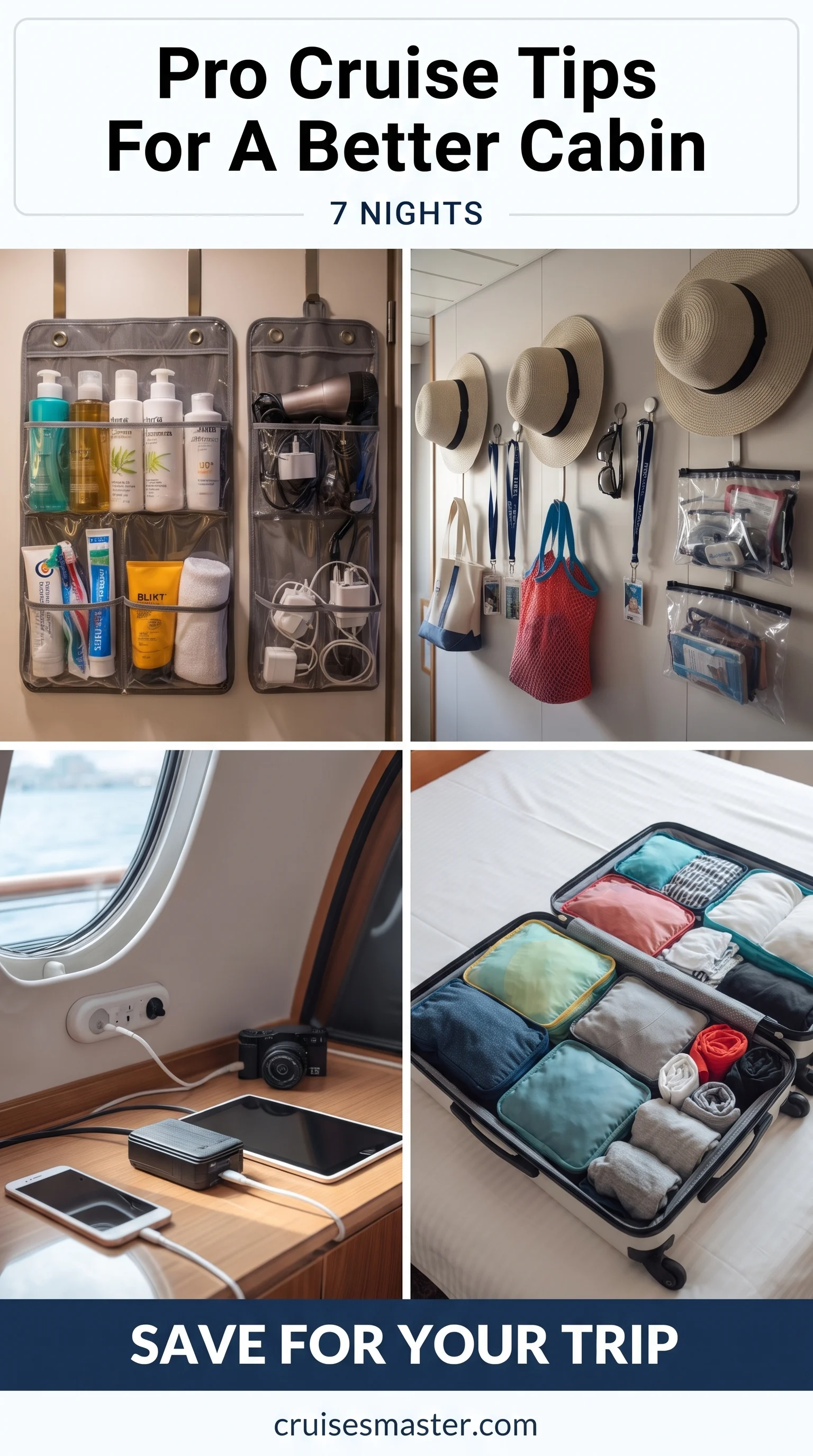 Cruise Tips — a cabin nightstand showing two outlets already in use, similar to Disney Cruise Tips.